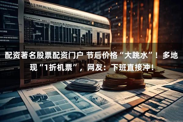 配资著名股票配资门户 节后价格“大跳水”！多地现“1折机票”，网友：下班直接冲！