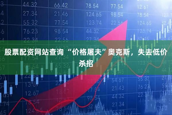股票配资网站查询 “价格屠夫”奥克斯，失去低价杀招